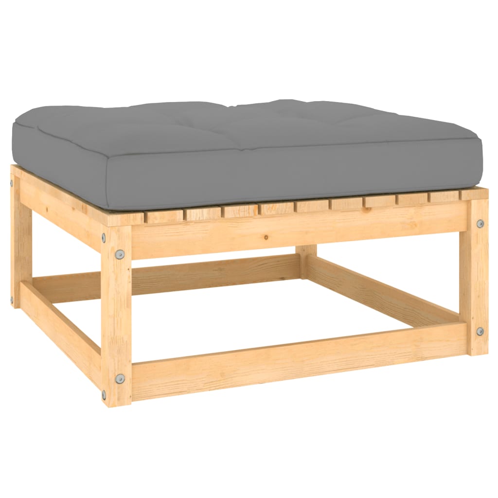 12-tlg. Garten-Lounge-Set mit Kissen Kiefer Massivholz